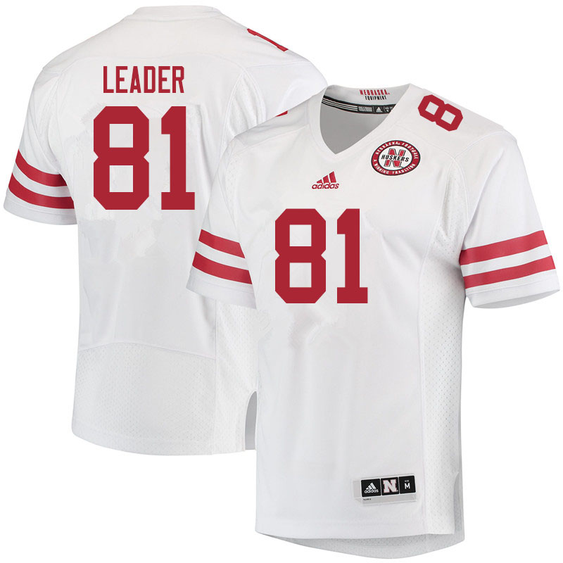 Youth #81 Nick Leader Nebraska Cornhuskers College Football Jerseys Sale-White